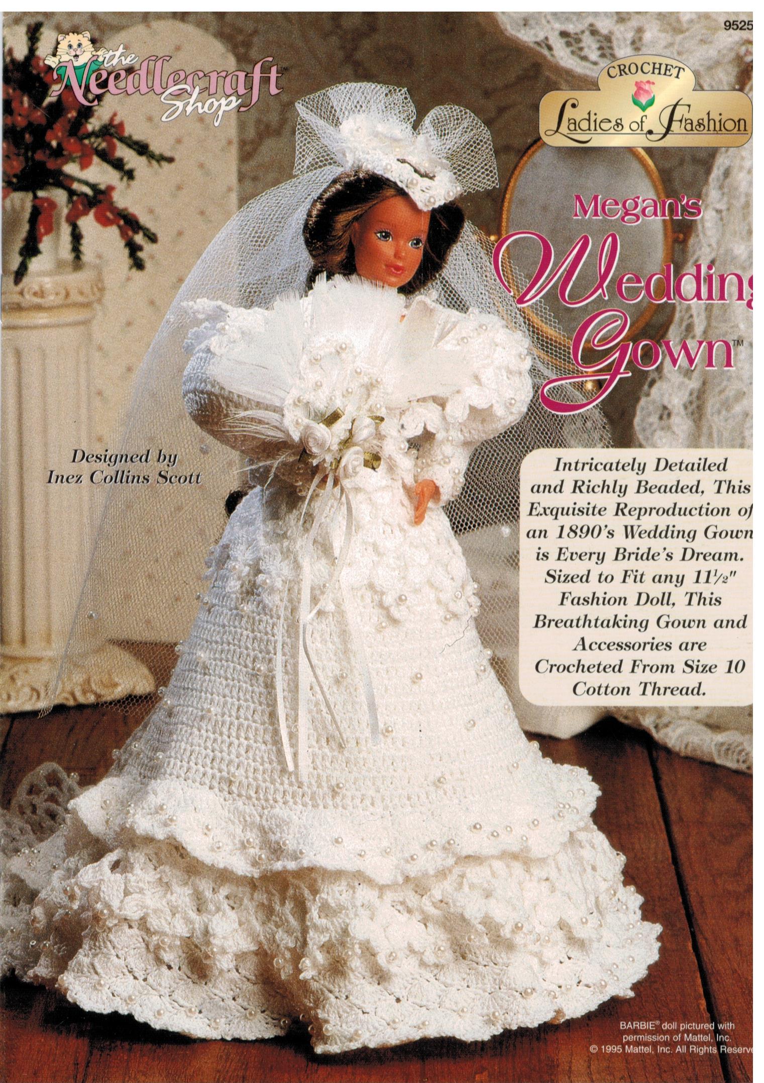 crochet barbie wedding dress CROCHET WEDDING DRESS for BARBIE beginners friendly easy tutorial Alex Crochet